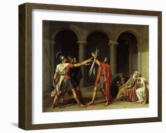 Oath of the Horatii-Jacques Louis David-Framed Giclee Print