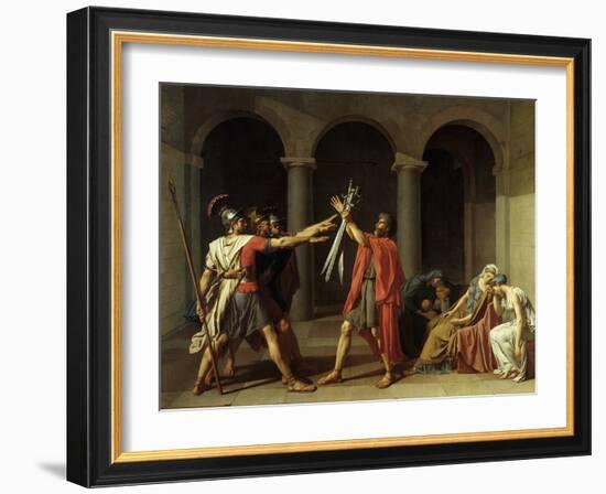 Oath of the Horatii-Jacques Louis David-Framed Giclee Print