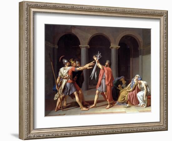 Oath of the Horatii-Jacques-Louis David-Framed Giclee Print