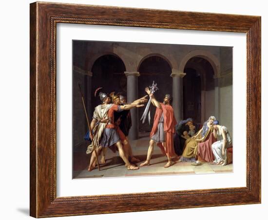 Oath of the Horatii-Jacques-Louis David-Framed Premium Giclee Print