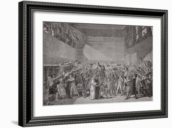 Oath Taken at the Jeu De Paume, 20 June 1789, French Revolution-Jacques-Louis David-Framed Giclee Print