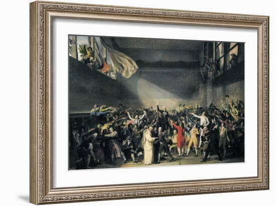 Oath Taken at the Jeu De Paume, 20 June 1789-Jacques-Louis David-Framed Art Print