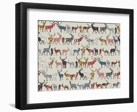 Oatmeal Spice Deer-Sharon Turner-Framed Premium Giclee Print