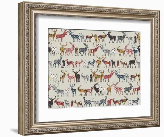 Oatmeal Spice Deer-Sharon Turner-Framed Art Print