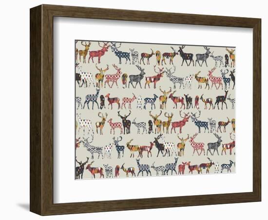 Oatmeal Spice Deer-Sharon Turner-Framed Art Print