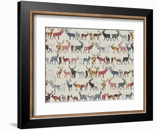 Oatmeal Spice Deer-Sharon Turner-Framed Art Print