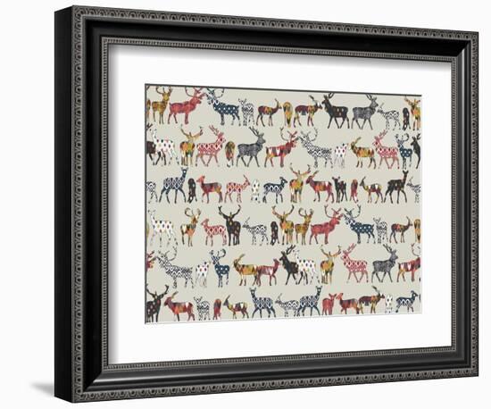 Oatmeal Spice Deer-Sharon Turner-Framed Art Print