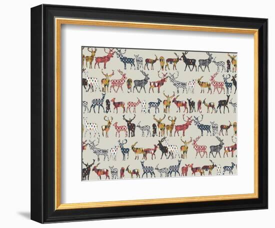 Oatmeal Spice Deer-Sharon Turner-Framed Art Print