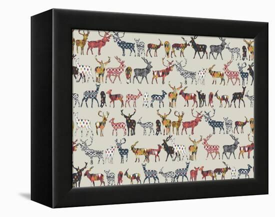 Oatmeal Spice Deer-Sharon Turner-Framed Stretched Canvas