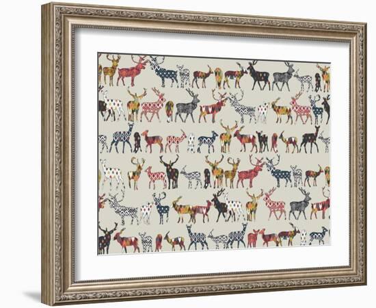 Oatmeal Spice Deer-Sharon Turner-Framed Art Print