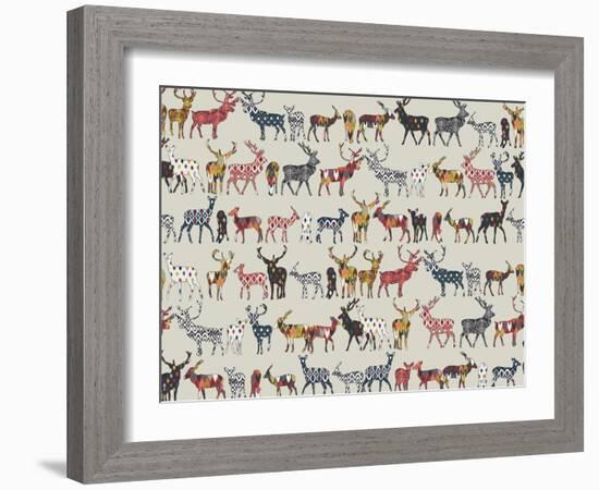 Oatmeal Spice Deer-Sharon Turner-Framed Art Print