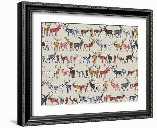 Oatmeal Spice Deer-Sharon Turner-Framed Art Print