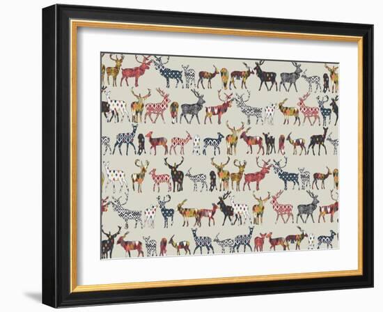 Oatmeal Spice Deer-Sharon Turner-Framed Art Print