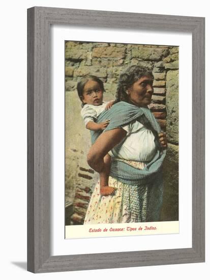 Oaxaca Woman Carrying Baby in Rebozo, Mexico-null-Framed Art Print