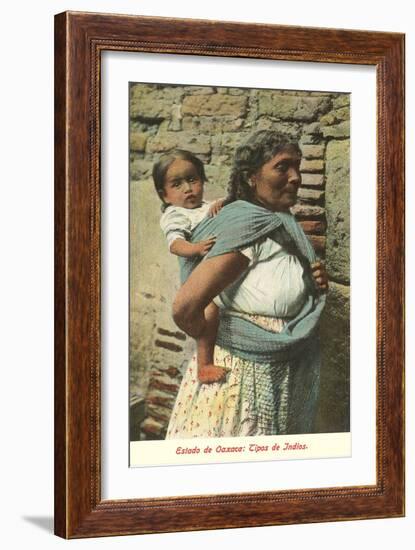 Oaxaca Woman Carrying Baby in Rebozo, Mexico-null-Framed Art Print