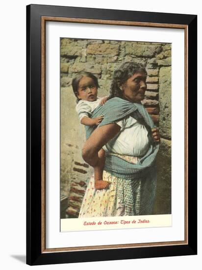 Oaxaca Woman Carrying Baby in Rebozo, Mexico-null-Framed Art Print