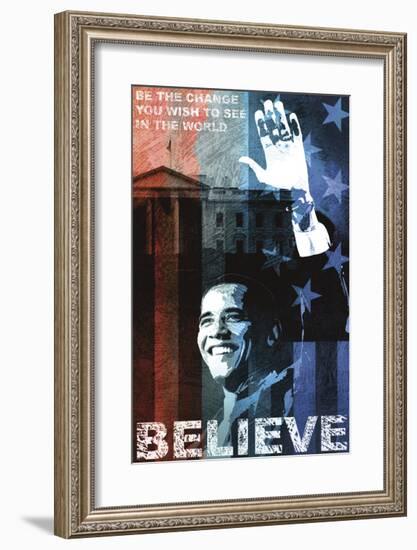Obama: Believe-Keith Mallett-Framed Giclee Print
