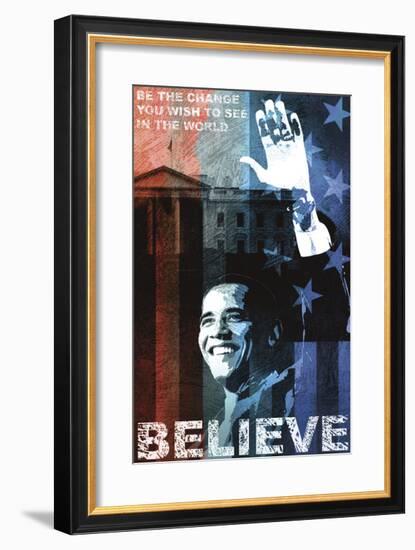 Obama: Believe-Keith Mallett-Framed Giclee Print