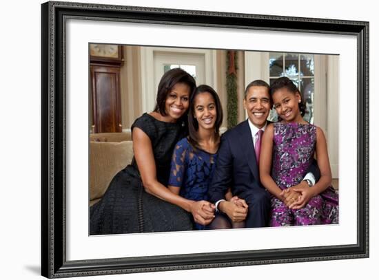 Obama Family Portrait, Dec. 11, 2011.-null-Framed Photo