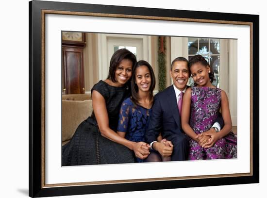 Obama Family Portrait, Dec. 11, 2011.-null-Framed Photo