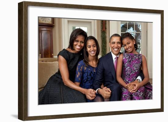 Obama Family Portrait, Dec. 11, 2011.-null-Framed Photo