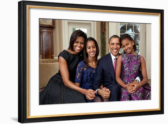 Obama Family Portrait, Dec. 11, 2011.-null-Framed Photo