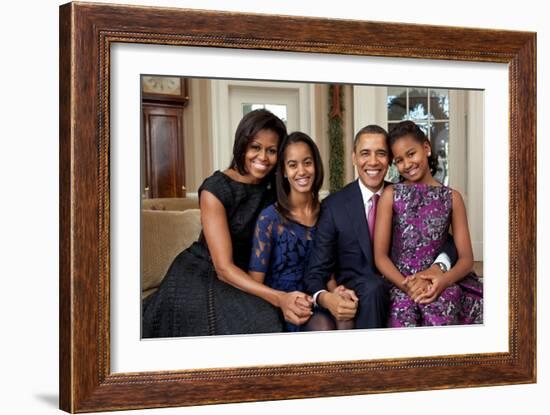 Obama Family Portrait, Dec. 11, 2011.-null-Framed Premium Photographic Print
