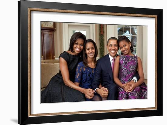 Obama Family Portrait, Dec. 11, 2011.-null-Framed Premium Photographic Print