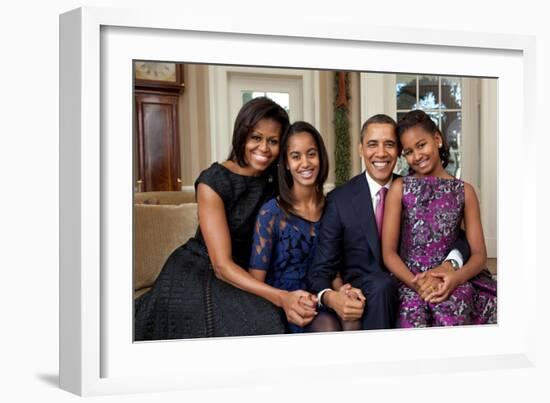 Obama Family Portrait, Dec. 11, 2011.-null-Framed Premium Photographic Print