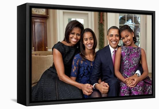 Obama Family Portrait, Dec. 11, 2011.-null-Framed Stretched Canvas