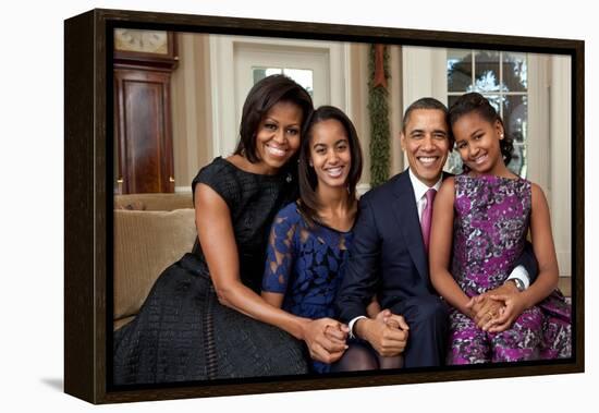 Obama Family Portrait, Dec. 11, 2011.-null-Framed Stretched Canvas