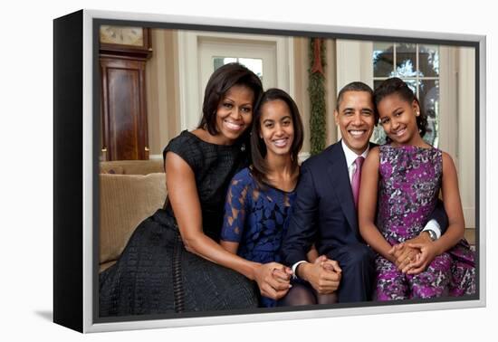 Obama Family Portrait, Dec. 11, 2011.-null-Framed Stretched Canvas