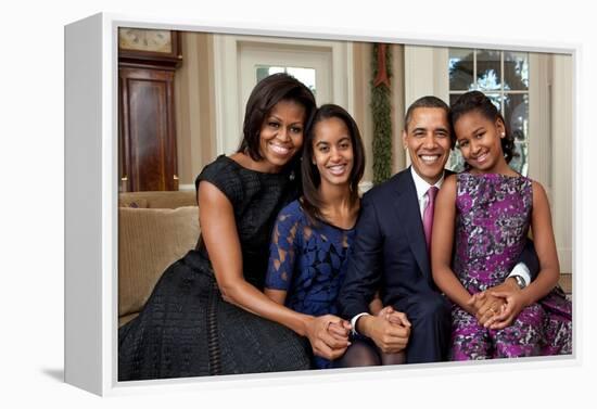 Obama Family Portrait, Dec. 11, 2011.-null-Framed Stretched Canvas