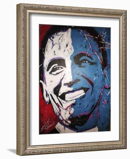 Obama Painting 001-Rock Demarco-Framed Giclee Print