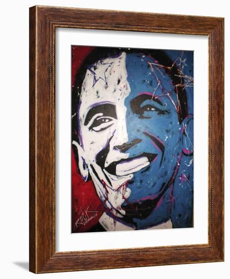 Obama Painting 001-Rock Demarco-Framed Giclee Print