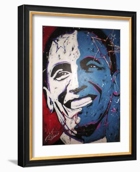 Obama Painting 001-Rock Demarco-Framed Giclee Print