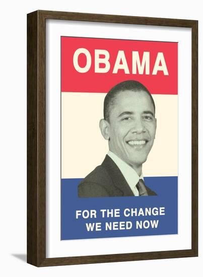 Obama Poster, Change We Need-null-Framed Art Print