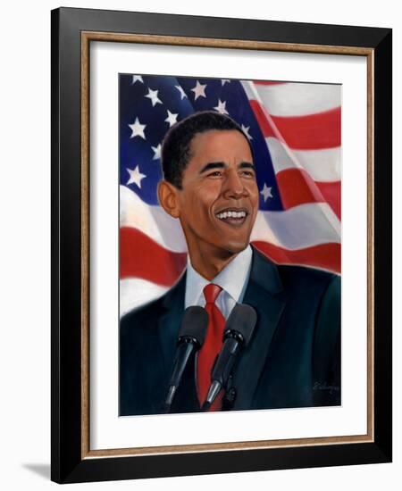 Obama-Sterling Brown-Framed Art Print