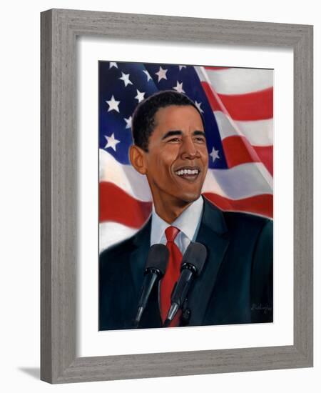 Obama-Sterling Brown-Framed Art Print