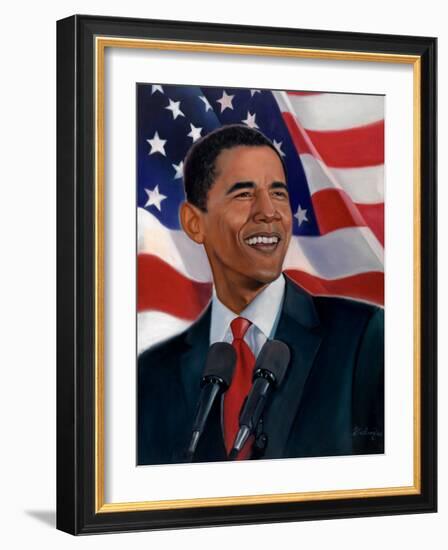 Obama-Sterling Brown-Framed Art Print
