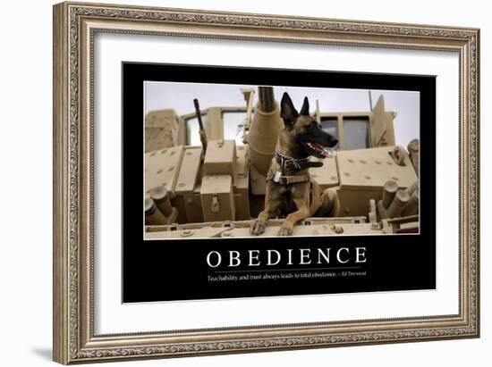 Obedience: Inspirational Quote and Motivational Poster-null-Framed Photographic Print