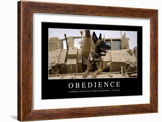 Obedience: Inspirational Quote and Motivational Poster-null-Framed Photographic Print