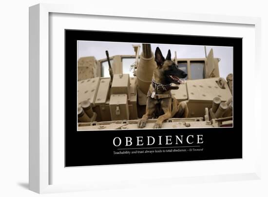 Obedience: Inspirational Quote and Motivational Poster-null-Framed Photographic Print