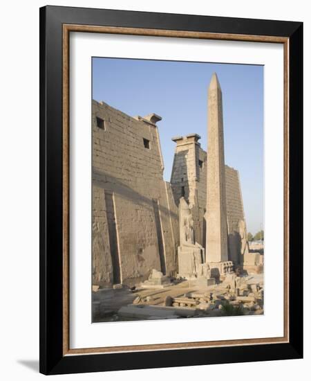 Obelisk and Pylon of Ramesses II, Luxor Temple, Luxor, Thebes, Egypt-Philip Craven-Framed Photographic Print