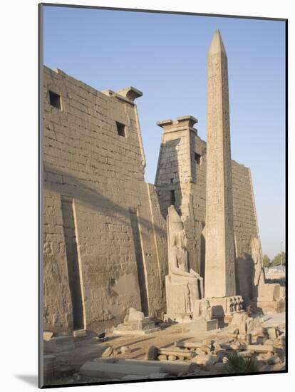 Obelisk and Pylon of Ramesses II, Luxor Temple, Luxor, Thebes, Egypt-Philip Craven-Mounted Photographic Print