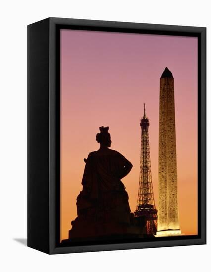 Obelisk of Luxor and Eiffel Tower-Marco Cristofori-Framed Premier Image Canvas