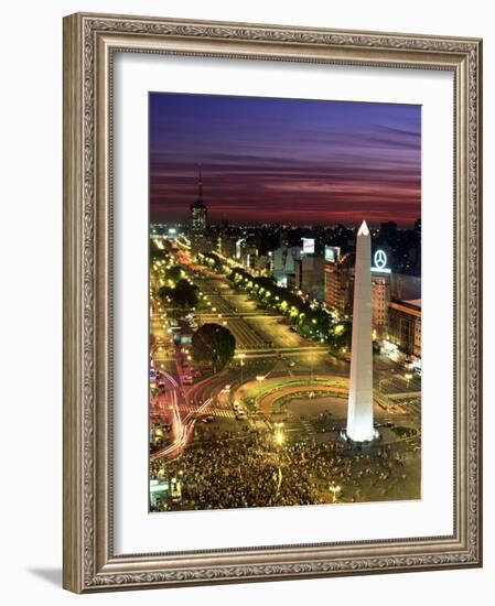 Obelisko, Avenida 9 de Julio, Buenos Aires, Argentina-Peter Adams-Framed Photographic Print