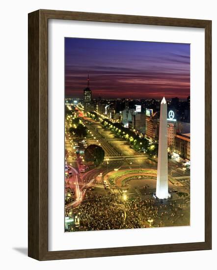 Obelisko, Avenida 9 de Julio, Buenos Aires, Argentina-Peter Adams-Framed Photographic Print