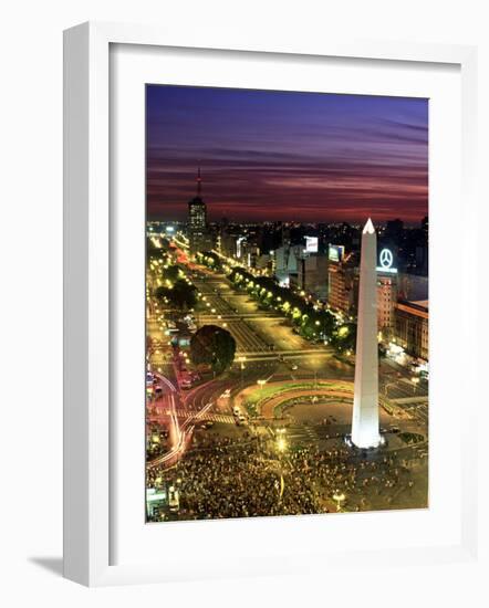 Obelisko, Avenida 9 de Julio, Buenos Aires, Argentina-Peter Adams-Framed Photographic Print