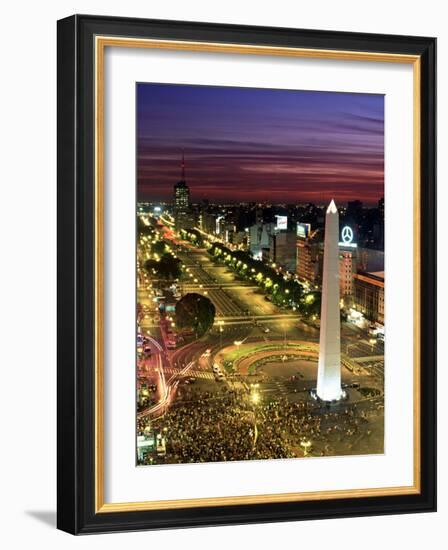 Obelisko, Avenida 9 de Julio, Buenos Aires, Argentina-Peter Adams-Framed Photographic Print